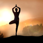 Stock Illustration of Yoga on Mountain